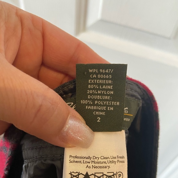 Eddie Bauer Wool Plaid Pencil Skirt Red Size 2 Preppy Academia Clueless - Picture 6 of 6